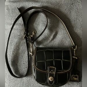 Dooney & Bourke brown faux crocodile crossbody purse